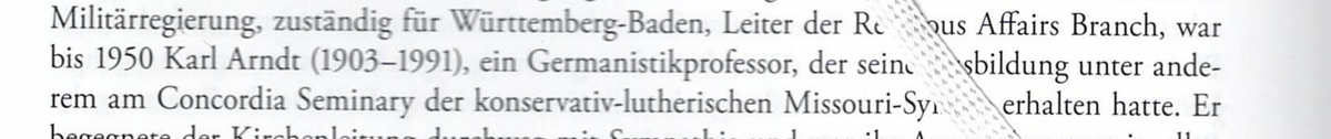 Four lines of Hermann Ehmer's Württembergische Kirchengeschichte, page 698, naming Karl Arndt.